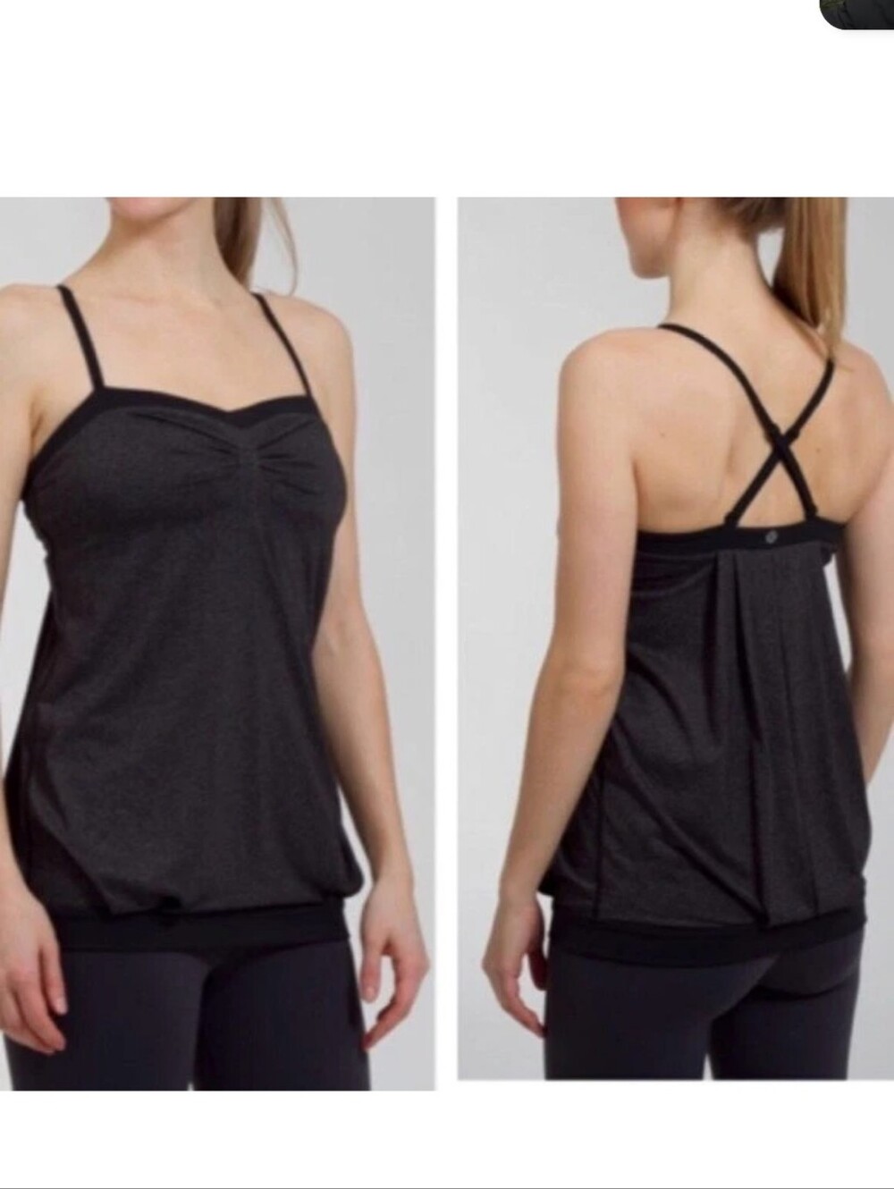 lululemon athletica Womens Black Cross-Back Tank Top sz 6